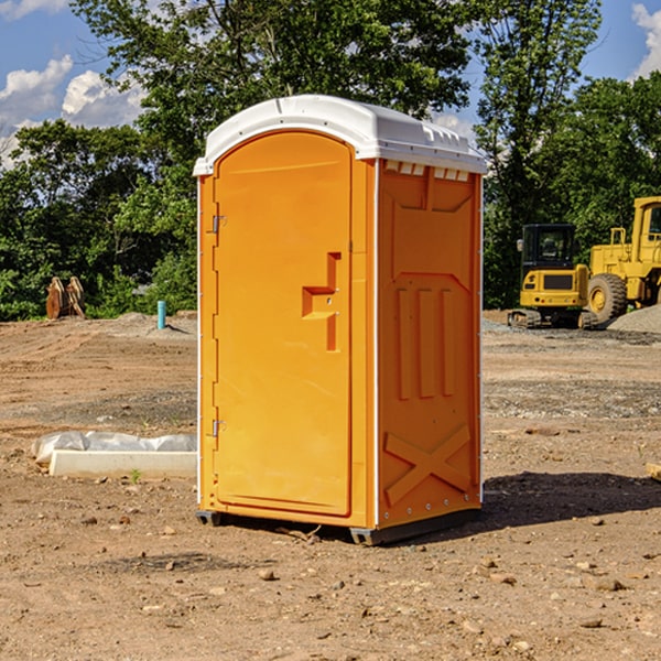 can i customize the exterior of the porta potties with my event logo or branding in Evans